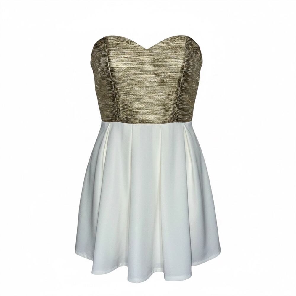 Strapless Fit & Flare Dress Pleated